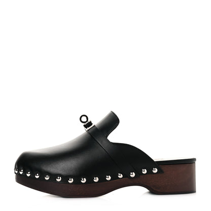 Hermes Calfskin Carlotta Mules 35 Black 1 of 10