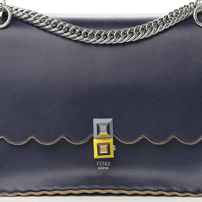 Fendi Vitello Liberty Scalloped Studded Kan I Shoulder Bag Blueberry 7 of 14