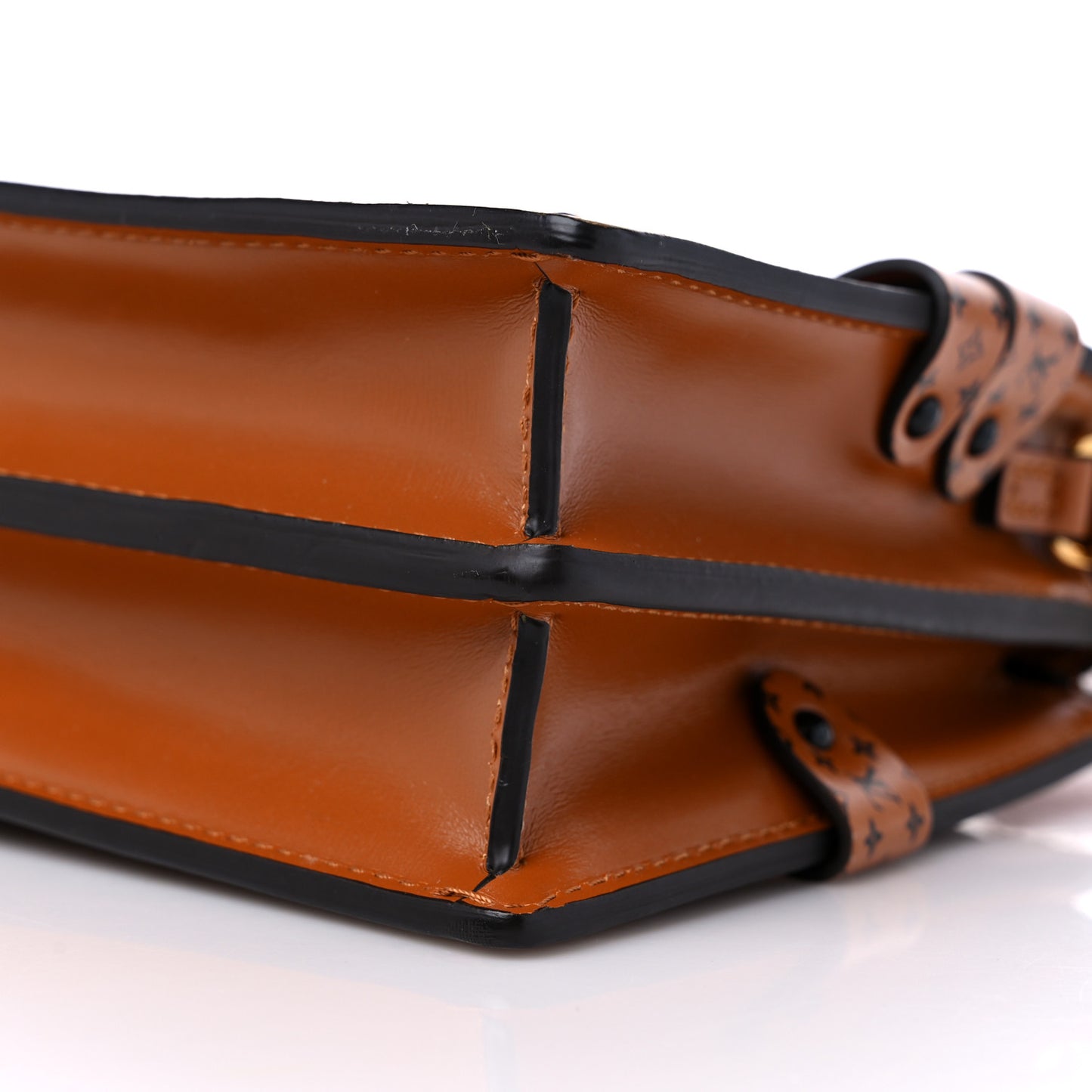 Denim Calfskin Malletage Trunk Clutch Light Blue