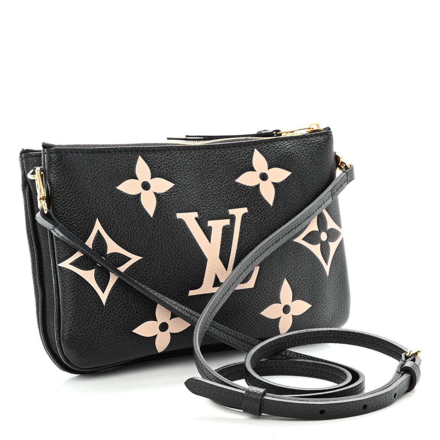 Empreinte Monogram Giant Double Zip Pochette Black Cream