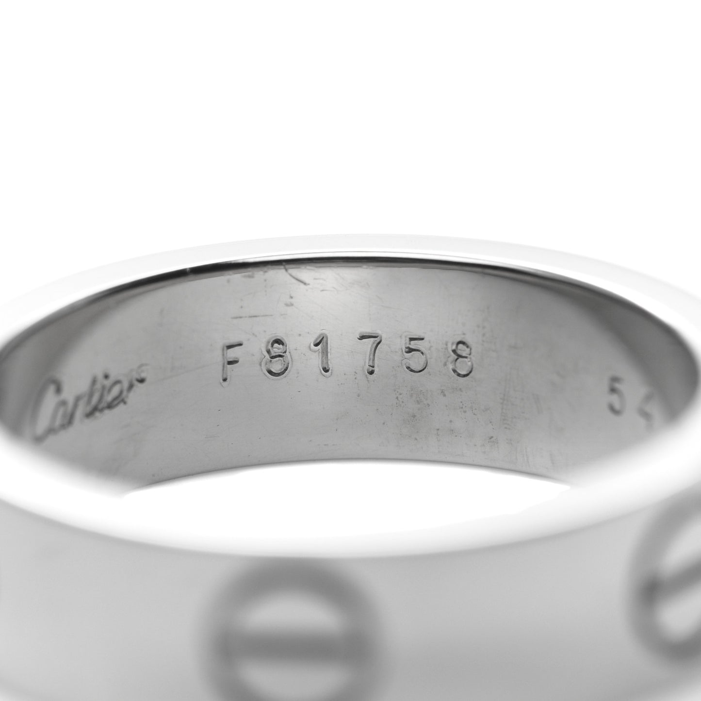 18K White Gold 5.5mm LOVE Ring 54 6.75