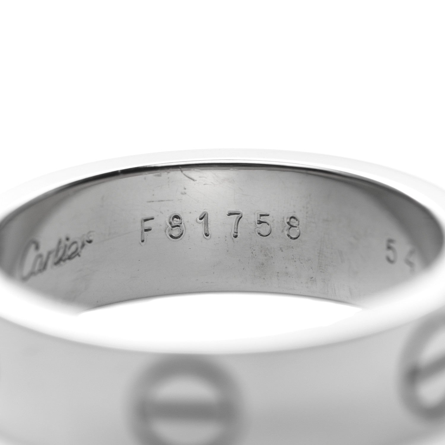 Cartier 18K White Gold 5.5mm LOVE Ring 54 6.75 6 of 6