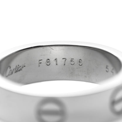 Cartier 18K White Gold 5.5mm LOVE Ring 54 6.75 6 of 6