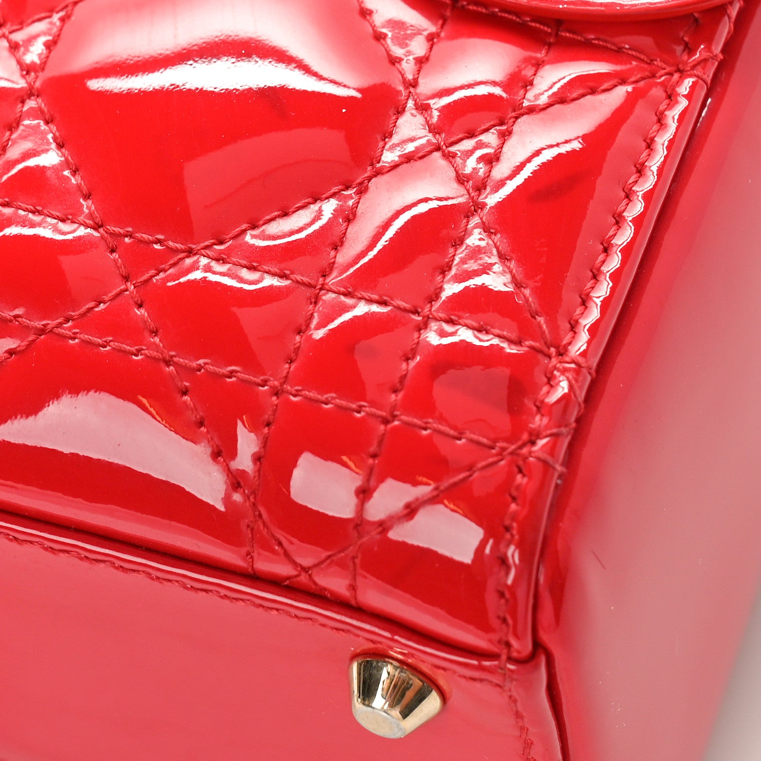 Christian Dior Patent Cannage Mini Lady Dior Red 10 of 10