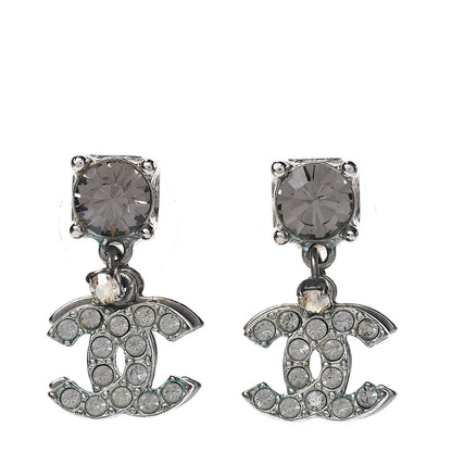 Chanel Crystal CC Drop Earrings Light Grey 1 of 7