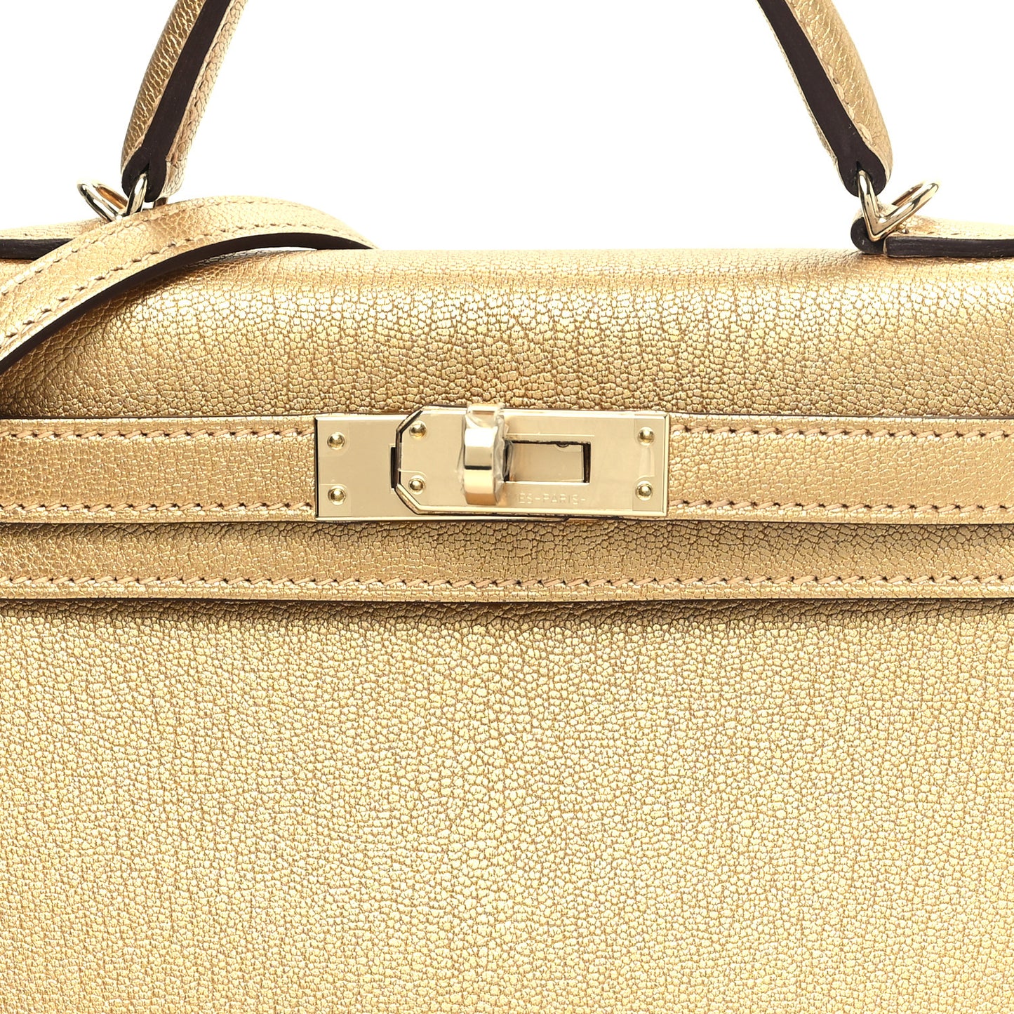 Metallic Chevre Chamkilight Mini Kelly Sellier 20 Dore