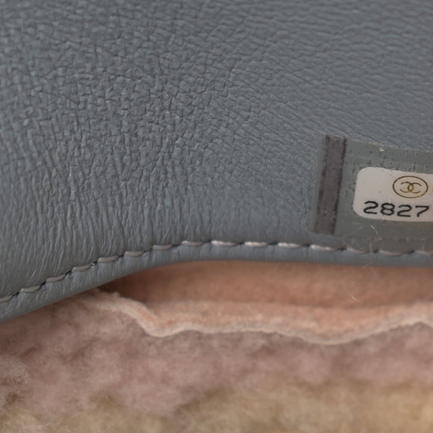 Shearling Sheepskin Single Flap Gray Pink Beige