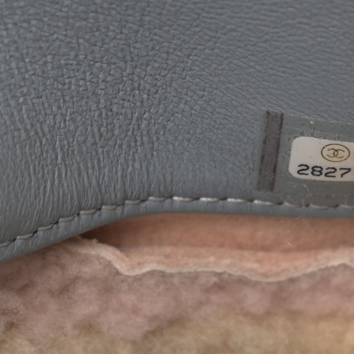 Chanel Shearling Sheepskin Single Flap Gray Pink Beige 6 of 12