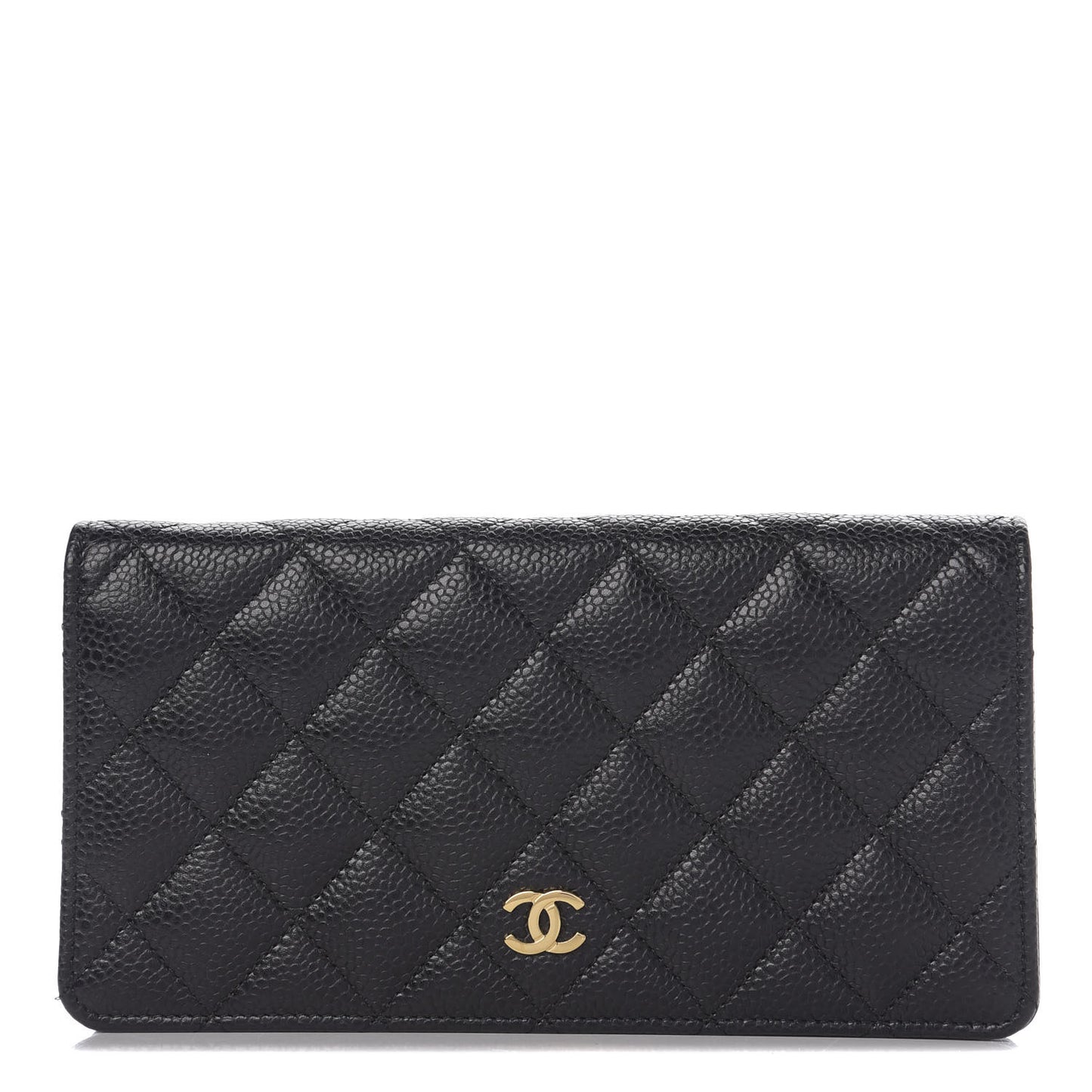 Caviar Quilted Yen Wallet Black