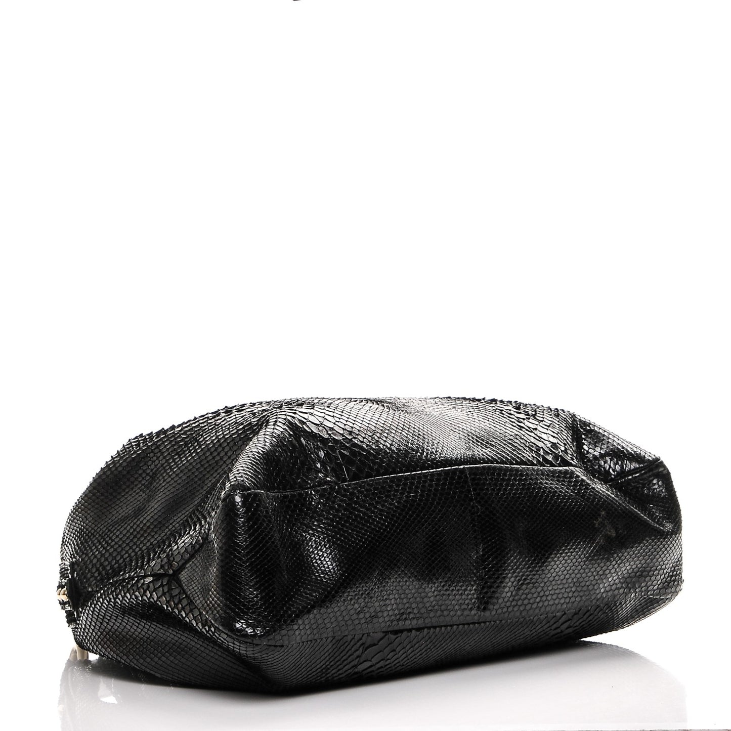 Python Large Horsebit Chain Hobo Black