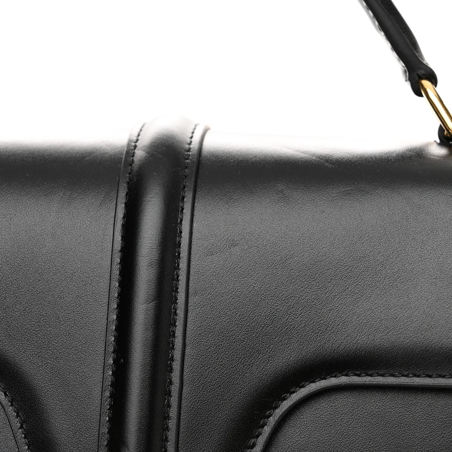 Celine Satinated Calfskin Medium 16 Top Handle Bag Black 14 of 18