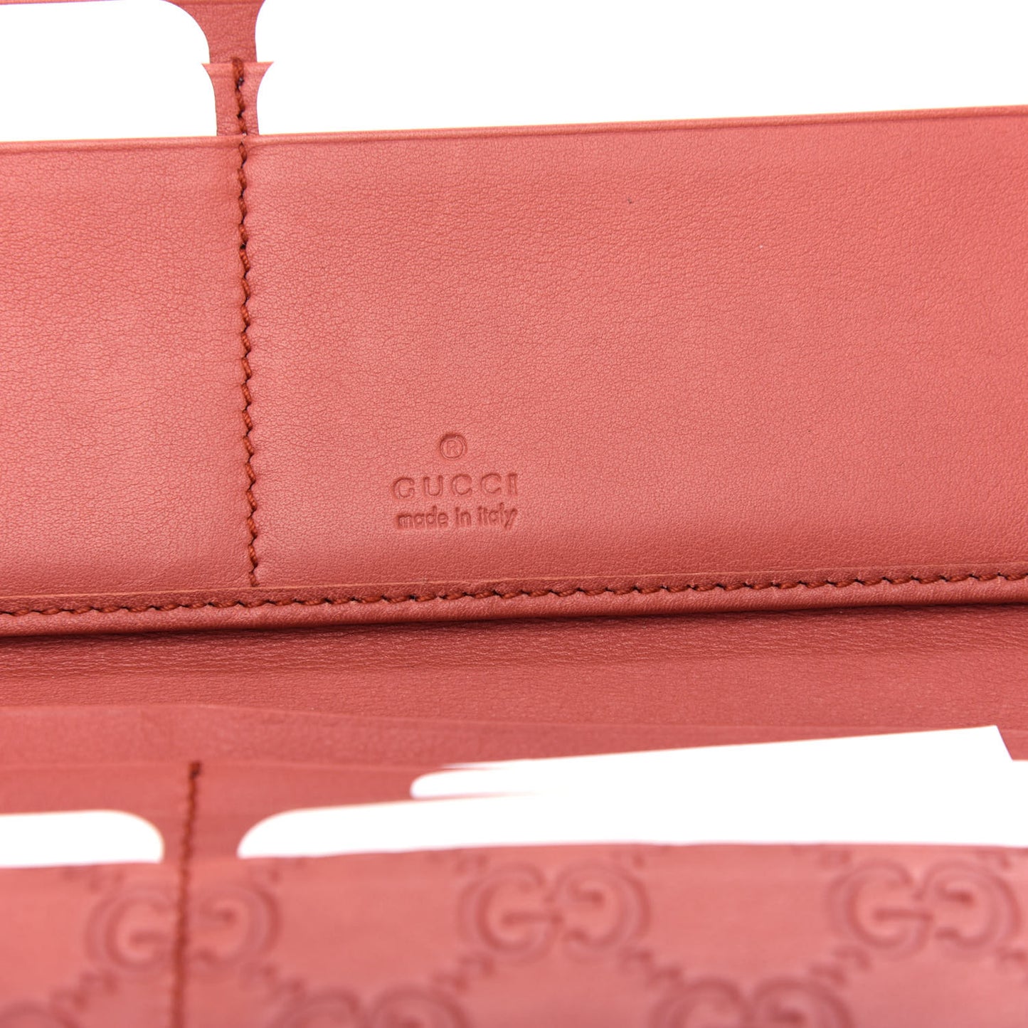 Guccissima Interlocking G Continental Wallet Coral