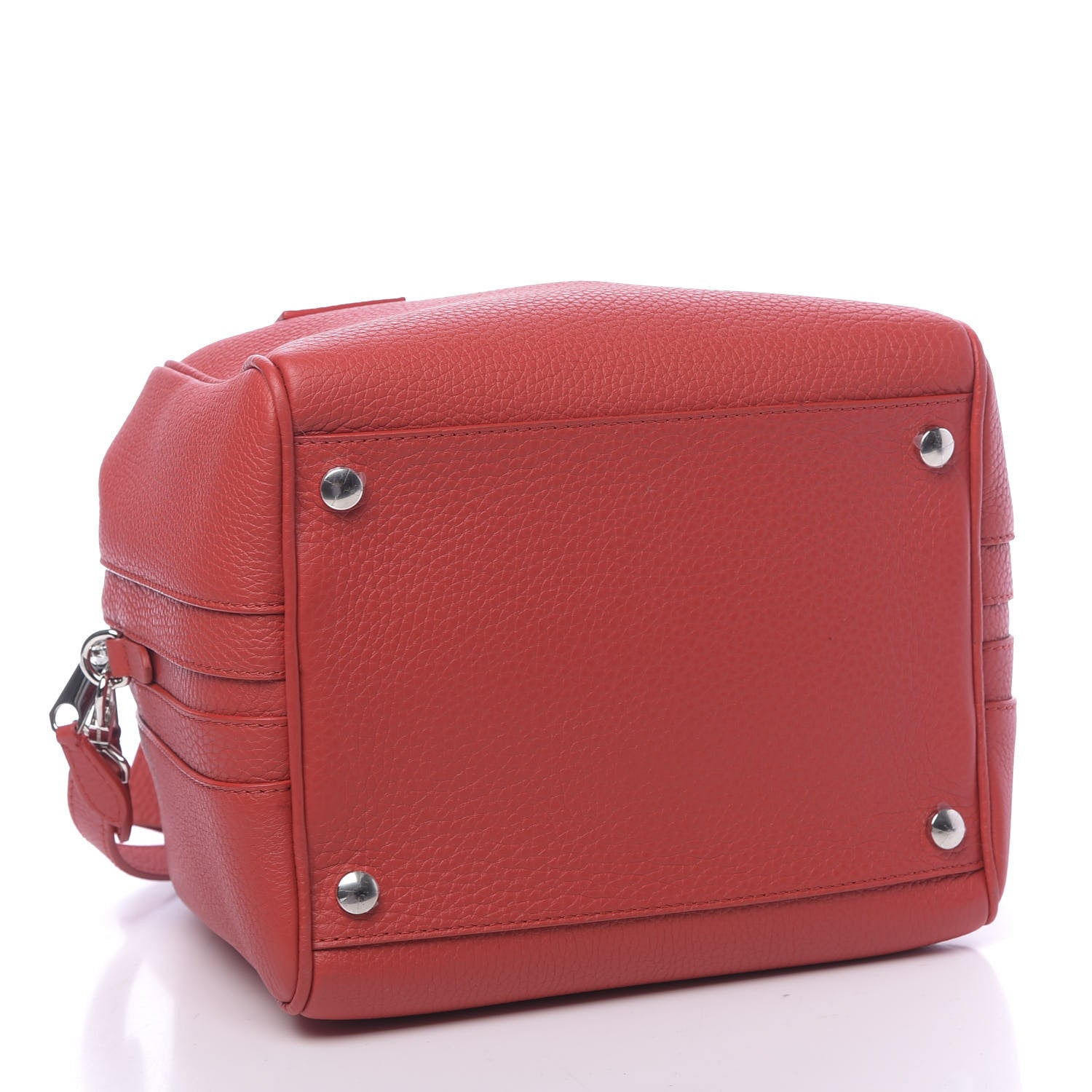 Burberry Soft Grain Calfskin Small Cube Bowling Bag Bright Red 4 of 9