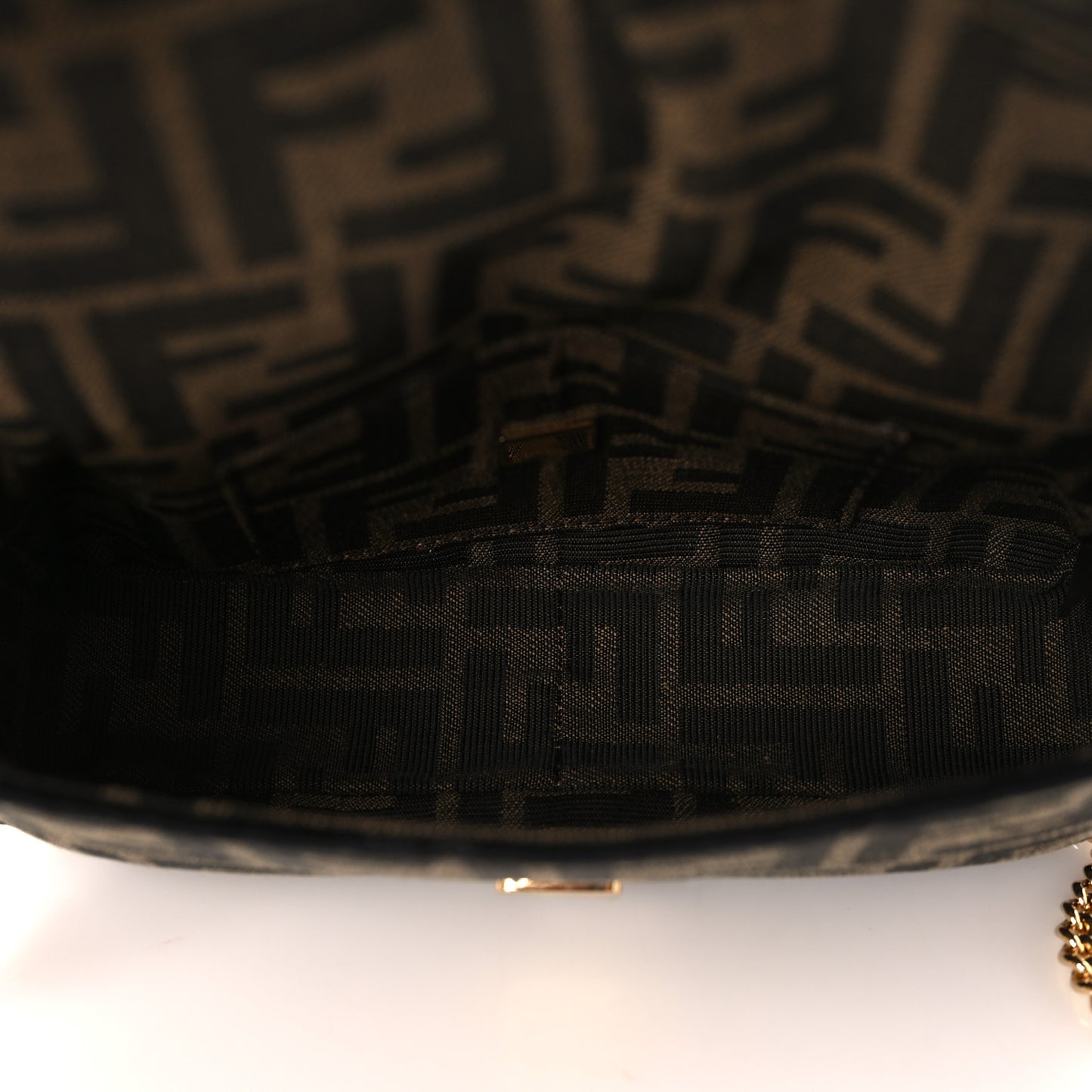 Fabric Jacquard FF 1974 Mini Baguette Tobacco Moro Black