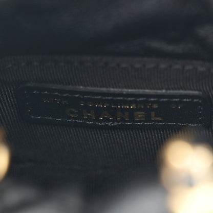Chanel Calfskin Quilted Mini Drawstring Bucket Bag Black 7 of 12