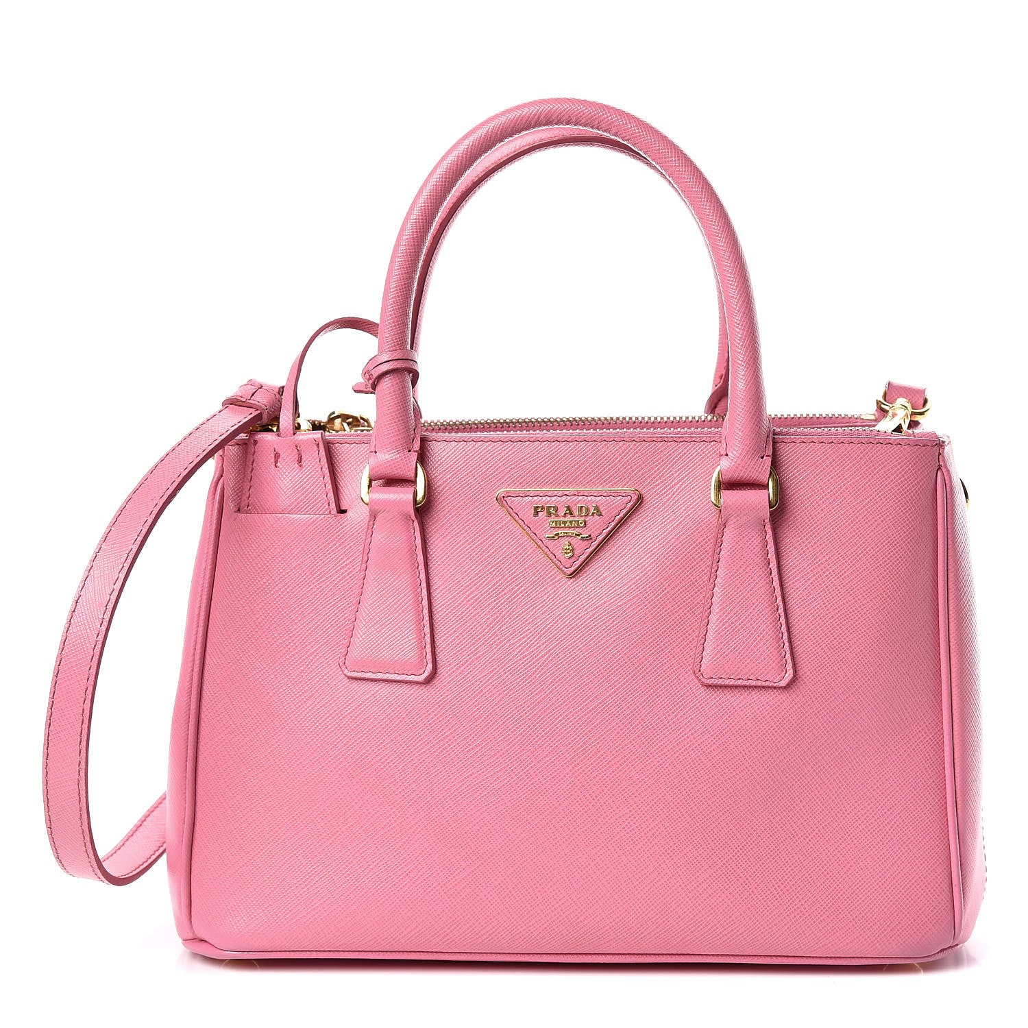 Prada Saffiano Mini Galleria Double Zip Tote Geranio 1 of 13