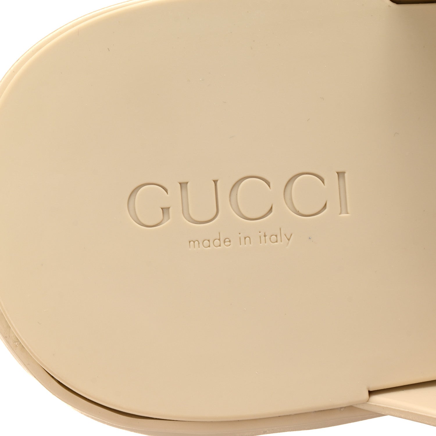 Gucci Rubber Chevron Logo Embossed Womens Thong Platform Sandals 39 Mystic White 8 of 10