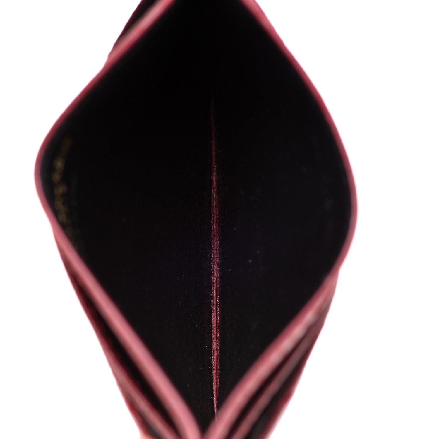 Saint Laurent Grain De Poudre Matelasse Chevron Monogram Credit Card Case New Red 5 of 9