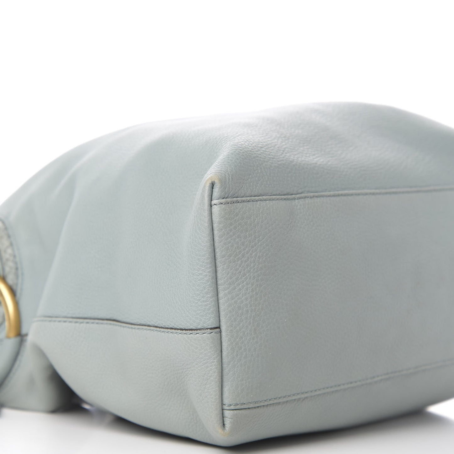 Pebbled Calfskin Twill Hobo Light Blue