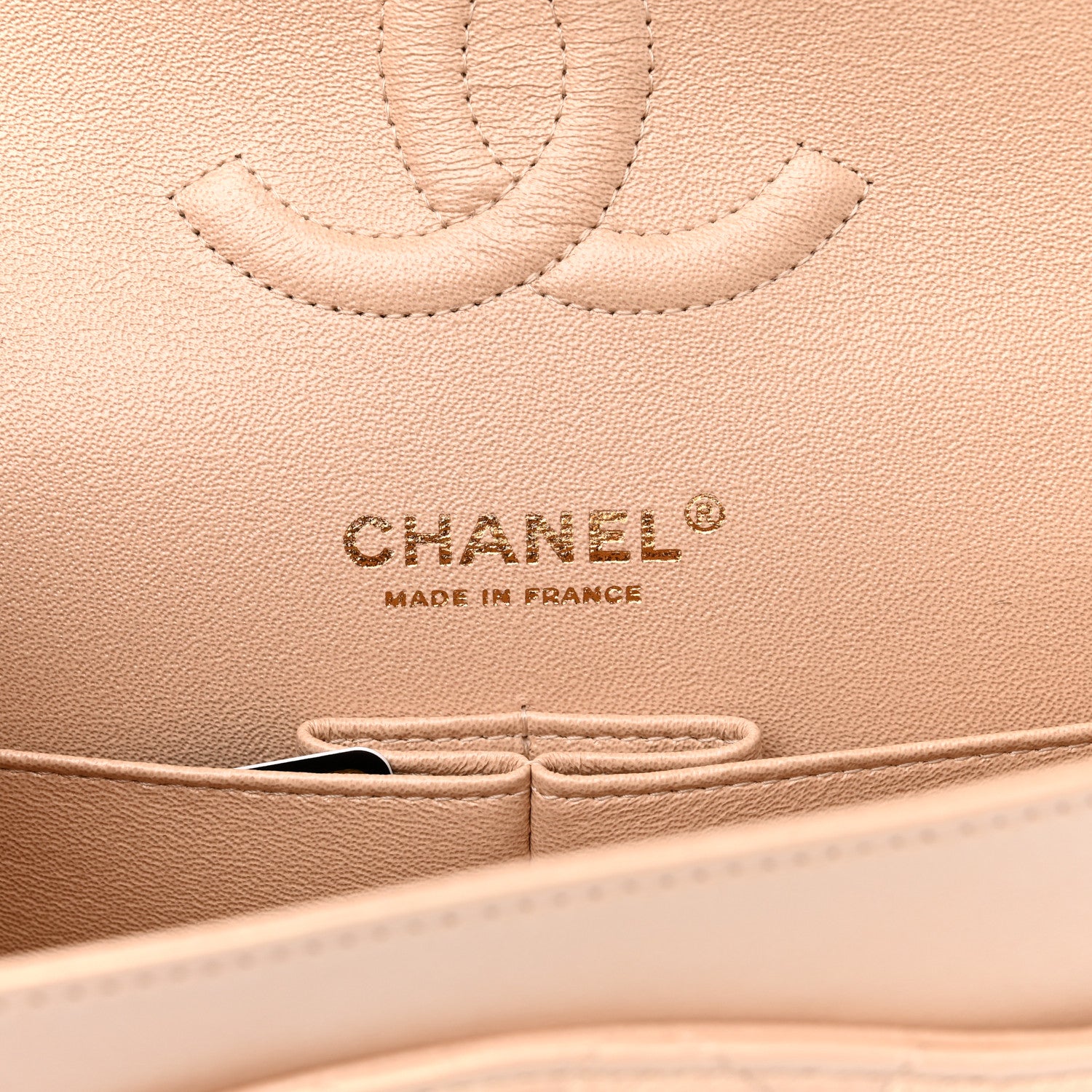 Chanel Iridescent Calfskin Quilted Medium Double Flap Beige 6 of 14