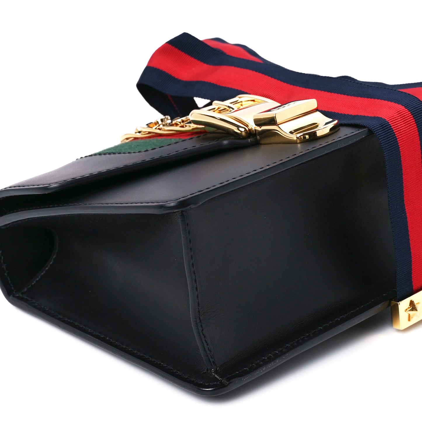 Calfskin Mini Sylvie Chain Shoulder Bag Black