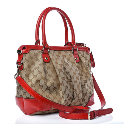 Gucci Monogram Medium Sukey Top Handle Red 3 of 10