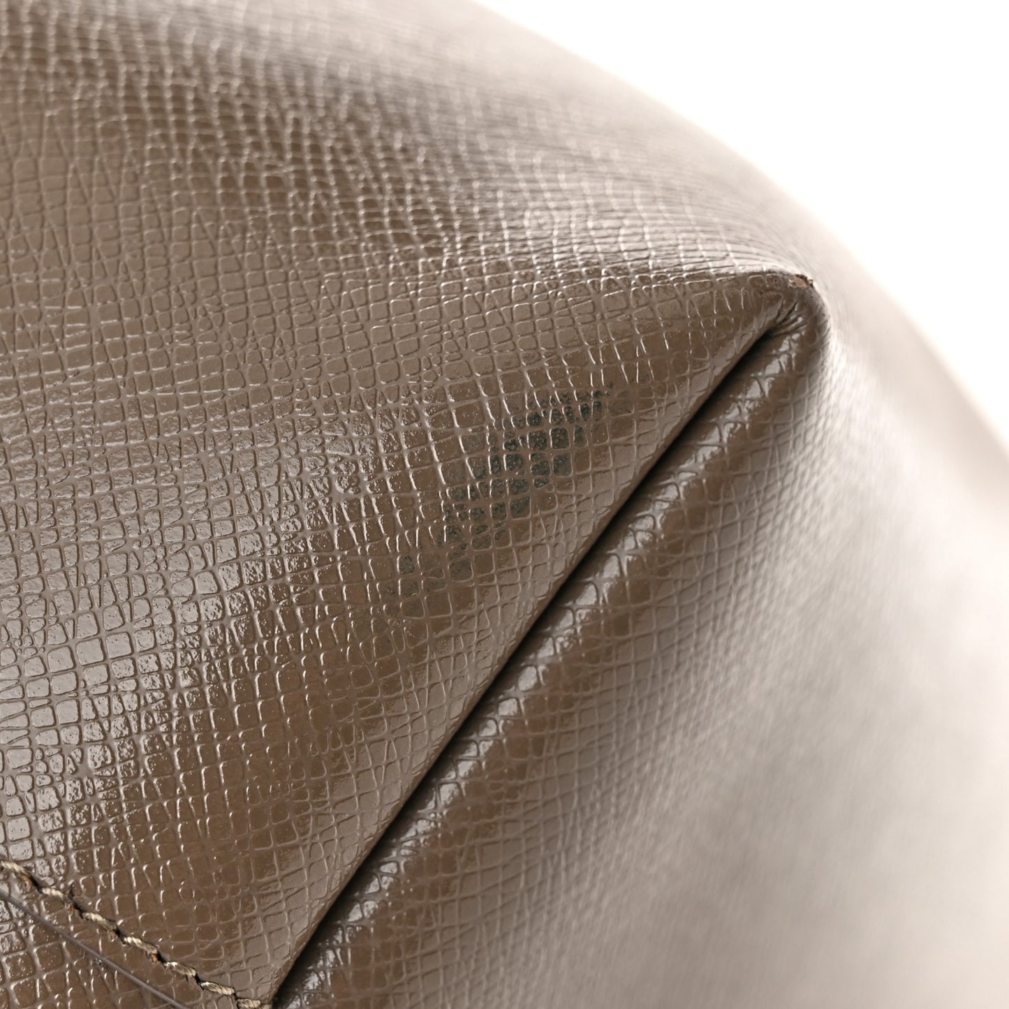 Grained Calfskin Large Shopping Tote Warm Taupe Black