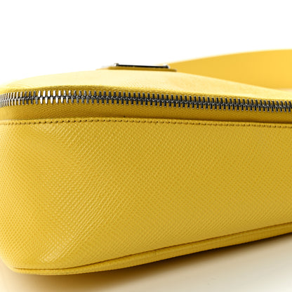 Prada Saffiano Triangle Shoulder Belt Bag Sunny Yellow 11 of 11