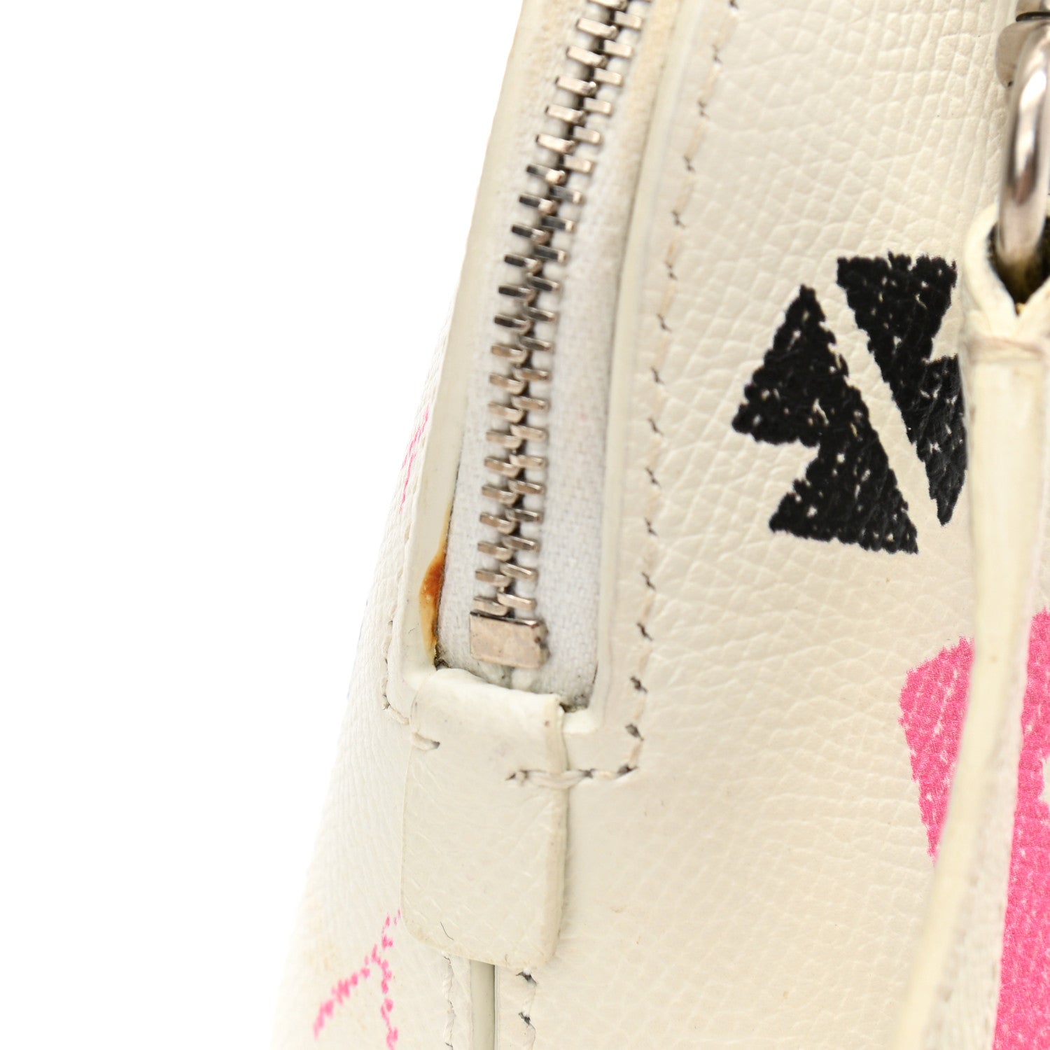 Balenciaga Grained Calfskin Graffiti Print XXS Ville Top Handle Bag White 11 of 12