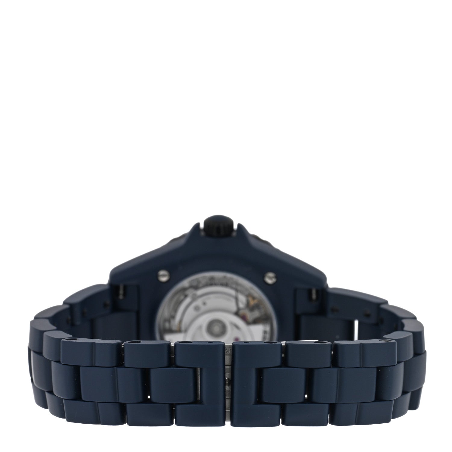 Chanel Stainless Steel Ceramic Diamond 33mm J12 Automatic Watch Blue 3 of 5
