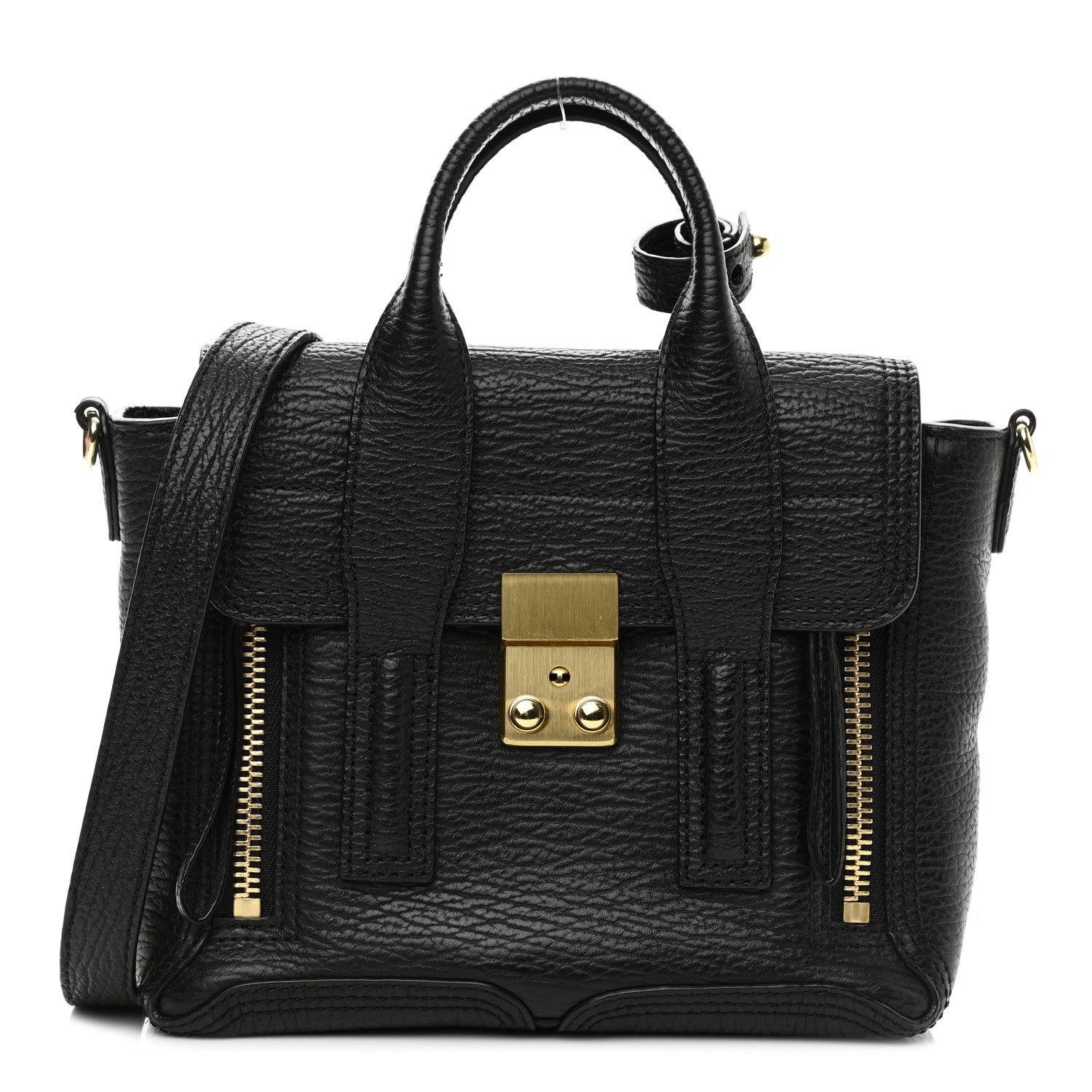3.1 Phillip Lim Textured Calfskin Mini Pashli Satchel Black 1 of 12