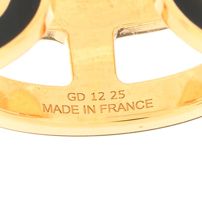 Hermes Gold Lacquered Pop H Ear Cuff Black 5 of 6