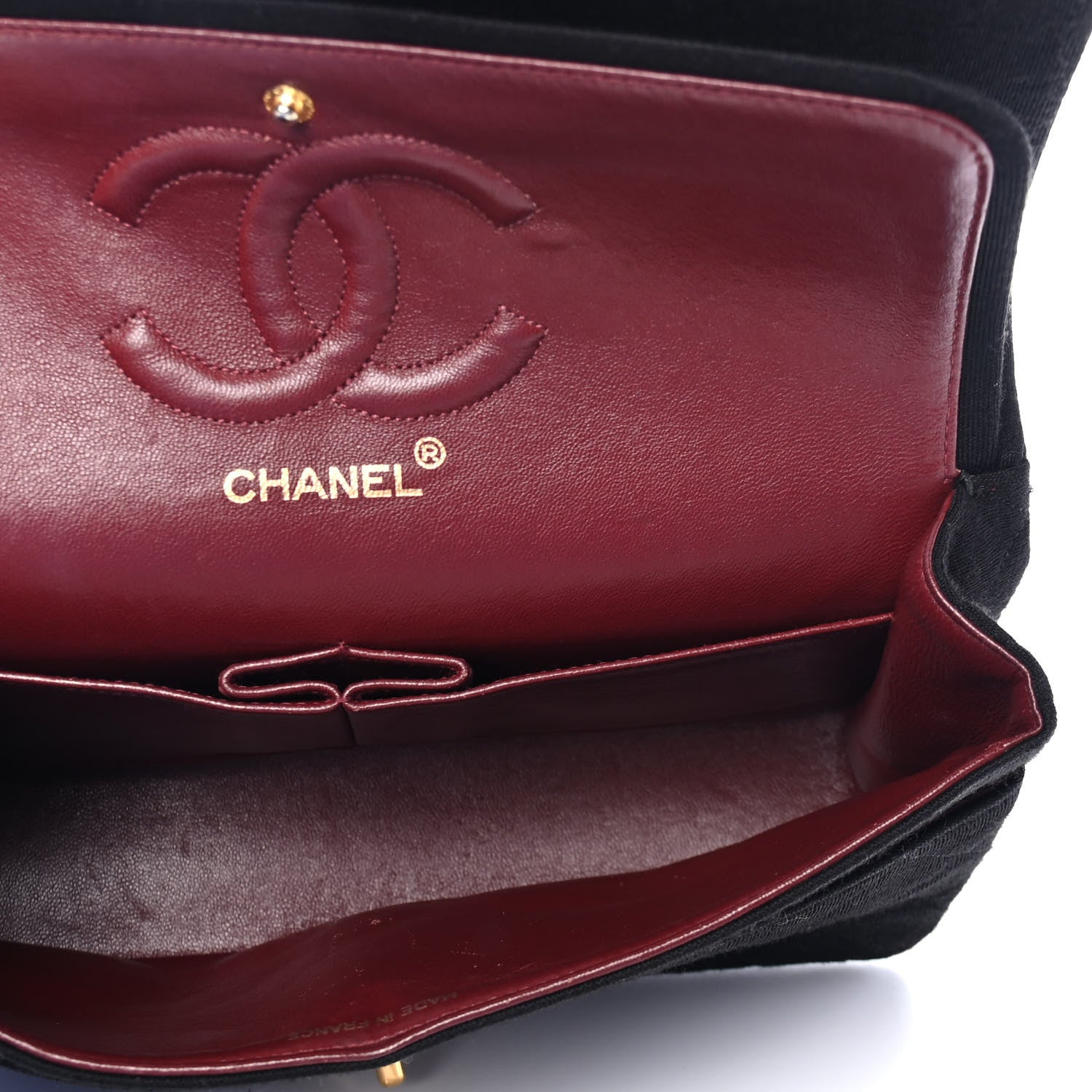 Chanel Jersey Quilted Medium Double Flap Black 4 of 4