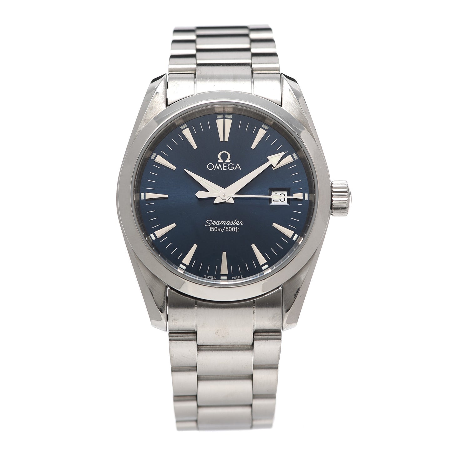 Stainless Steel 36mm Seamaster Aqua Terra Quartz Watch Blue 2518.80