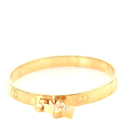 Christian Dior Metal Crystal Lucky Locket Star Bracelet Gold 1 of 5