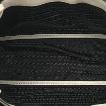 Prada Vitello Daino Soft Medium Zippered Top Handle Bag White 5 of 11