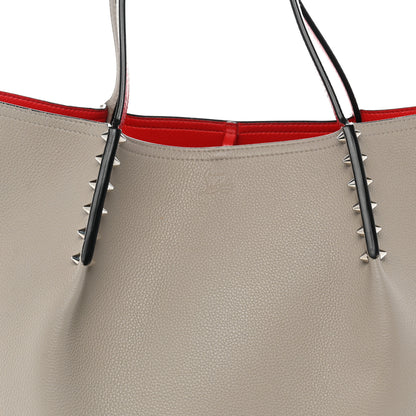 Christian Louboutin Calfskin Spikes East West Cabata Tote Light Grey 7 of 14