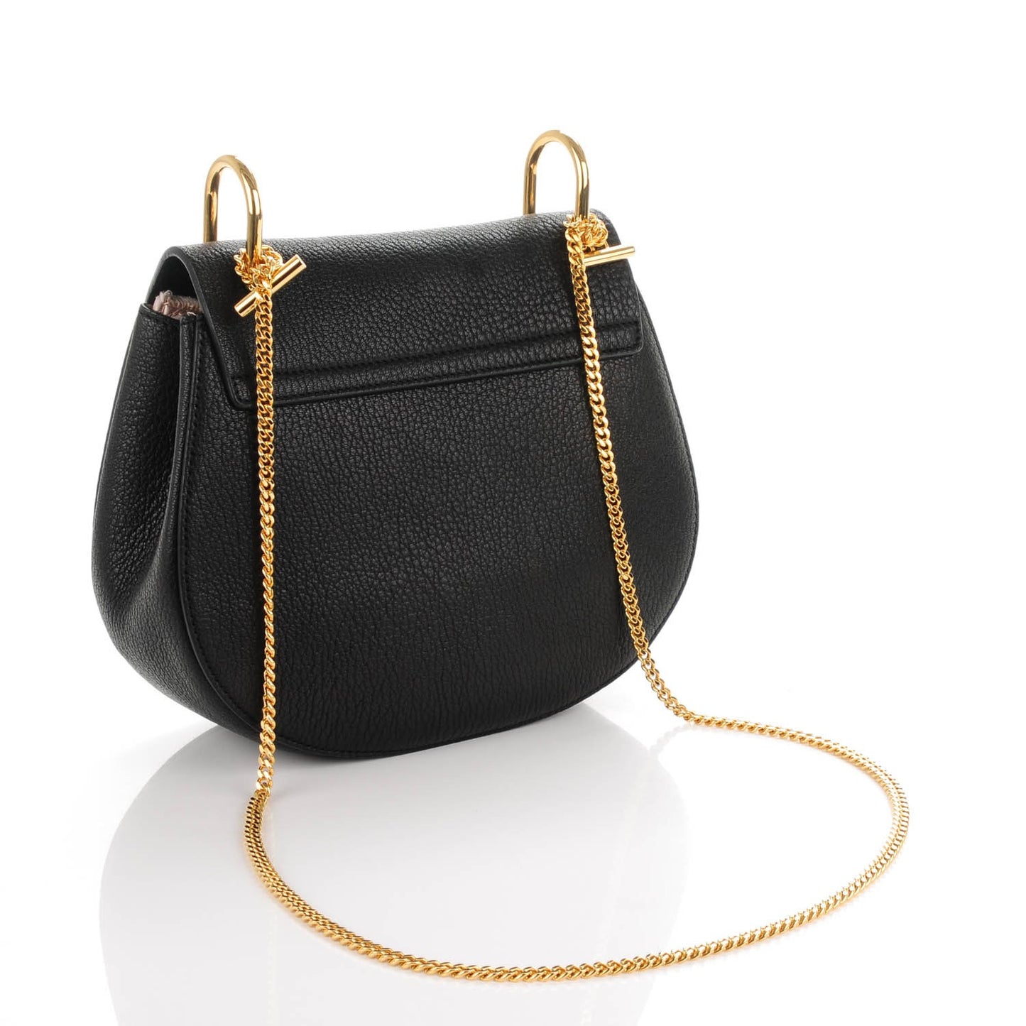 Grained Lambskin Drew Shoulder Bag Black