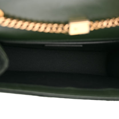 Saint Laurent Velvet Small Classic Monogram Kate Tassel Satchel Dark Green 5 of 10