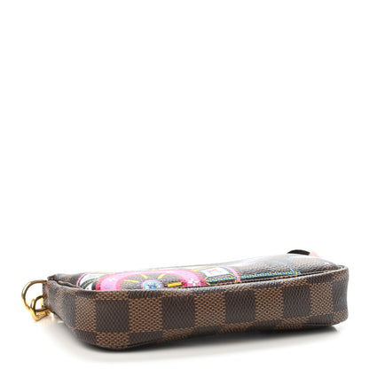 Louis Vuitton Damier Ebene 2020 Christmas Animation Big Wheel Mini Pochette Accessories Rose Ballerine 3 of 4