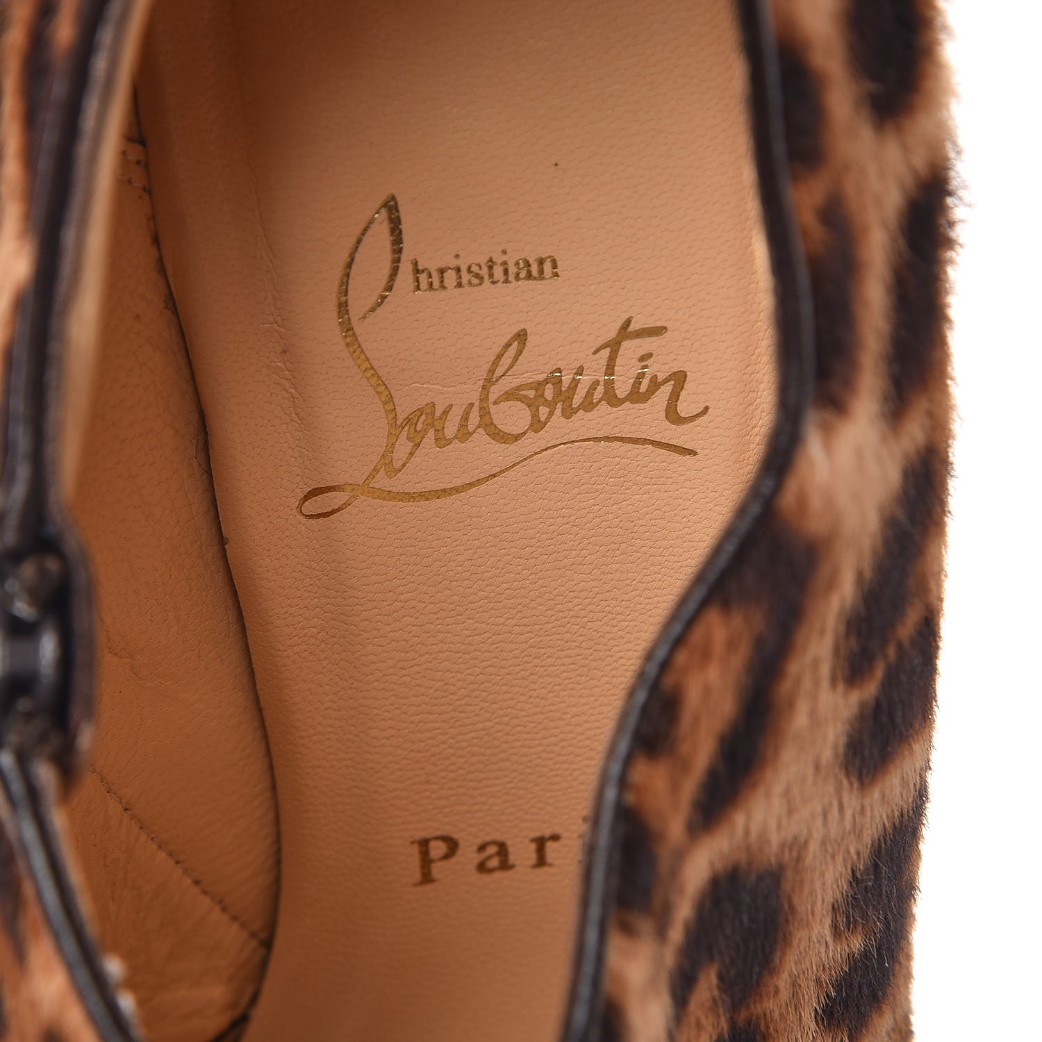 Christian Louboutin Pony Hair Luxor Dahlia 120 Ankle Boots 35.5 Leopard 11 of 22