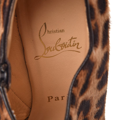 Christian Louboutin Pony Hair Luxor Dahlia 120 Ankle Boots 35.5 Leopard 11 of 22