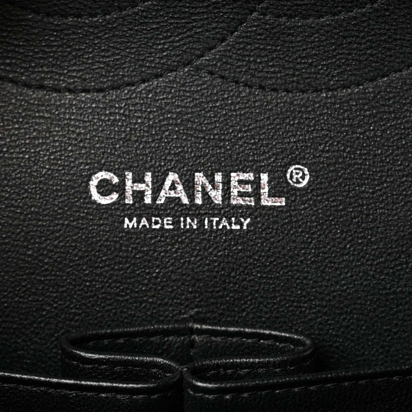 Crumpled Calfskin Quilted Jumbo Double Flap So Black