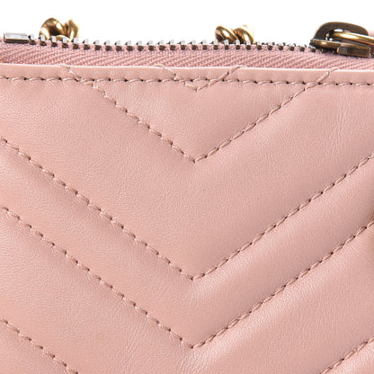 Gucci Calfskin Matelasse Mini GG Marmont Chain Bag Perfect Pink 17 of 19