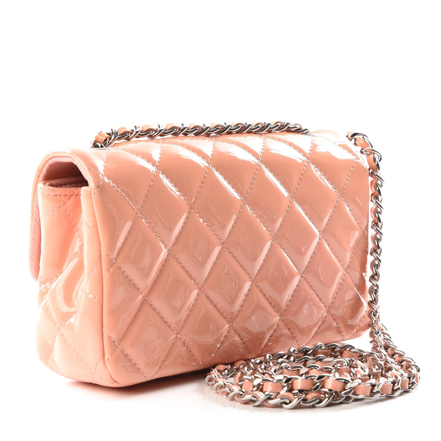 Chanel Patent Calfskin Quilted Extra Mini Flap Pink 2 of 13