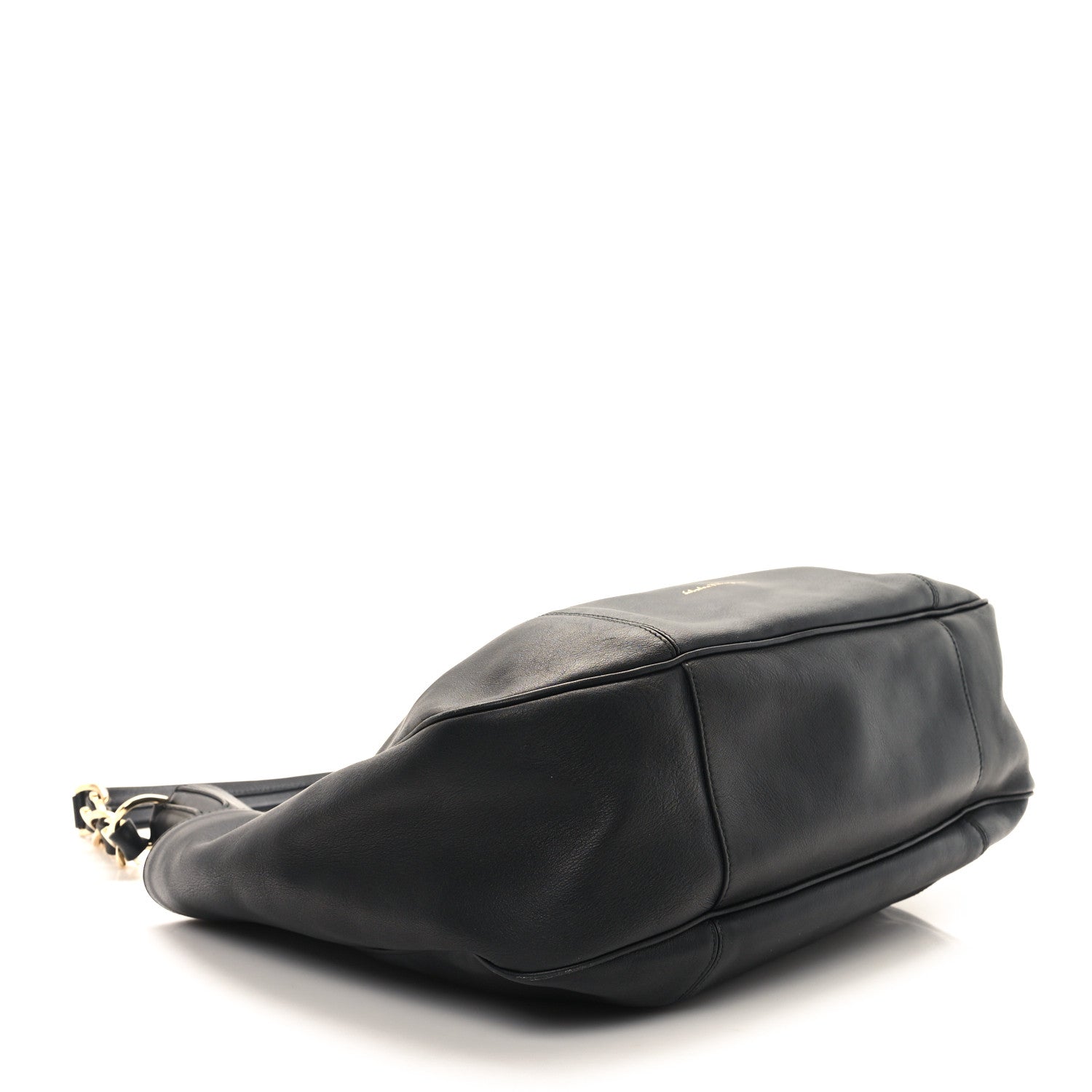 Salvatore Ferragamo Calfskin Elle Gancini Chain Hobo Black 4 of 9