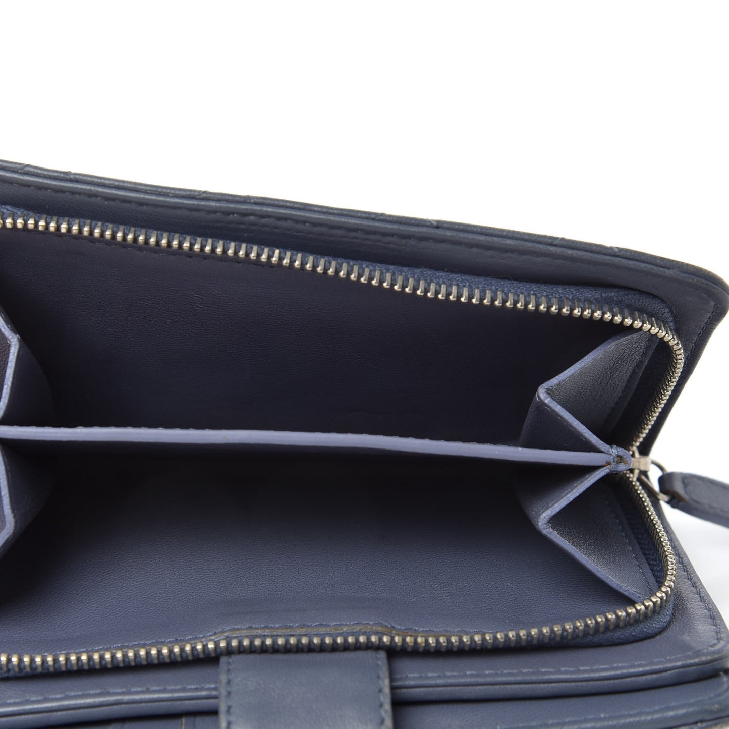 Lambskin Quilted Zipped Pocket Wallet Lavander
