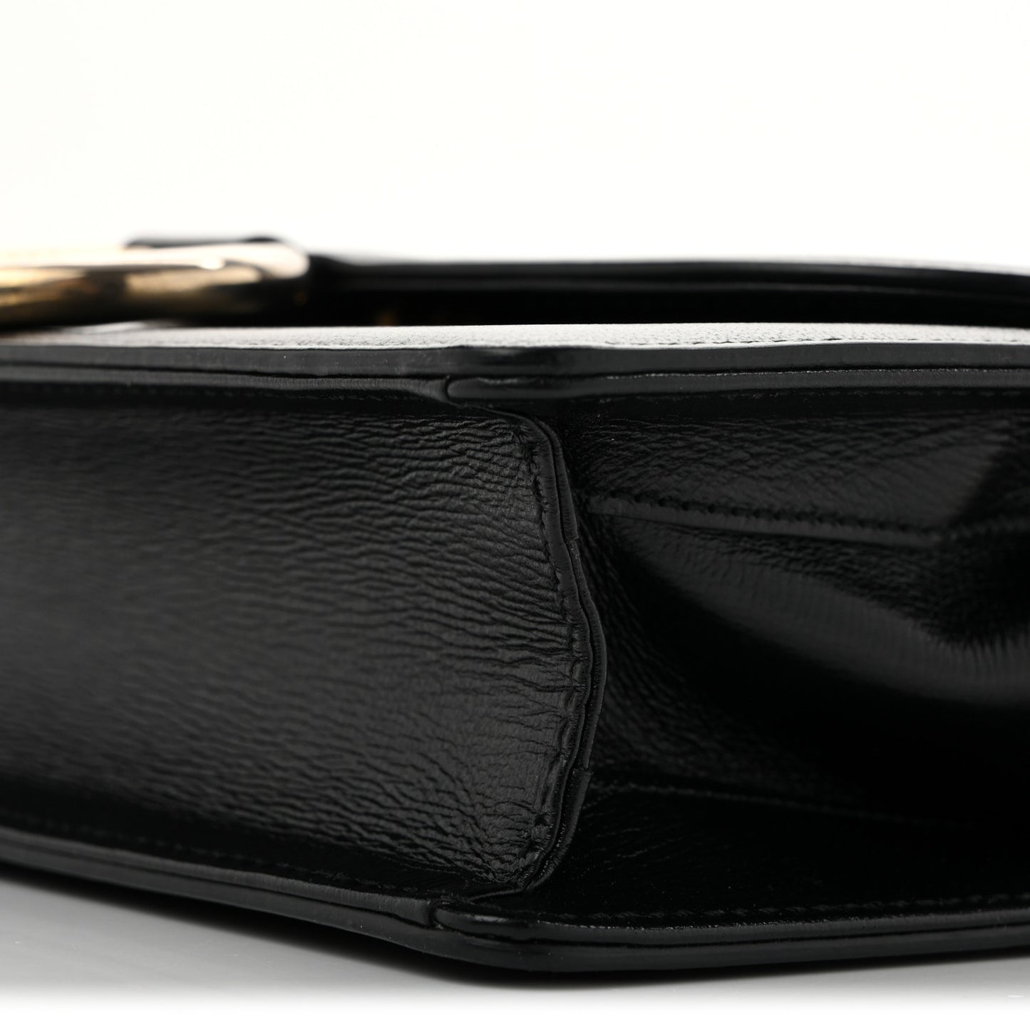Textured Calfskin Small Torchon GG Ring Shoulder Bag Black
