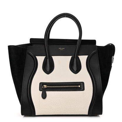 Celine Baby Grained Calfskin Tri-Color Mini Luggage White Liquorice 1 of 20