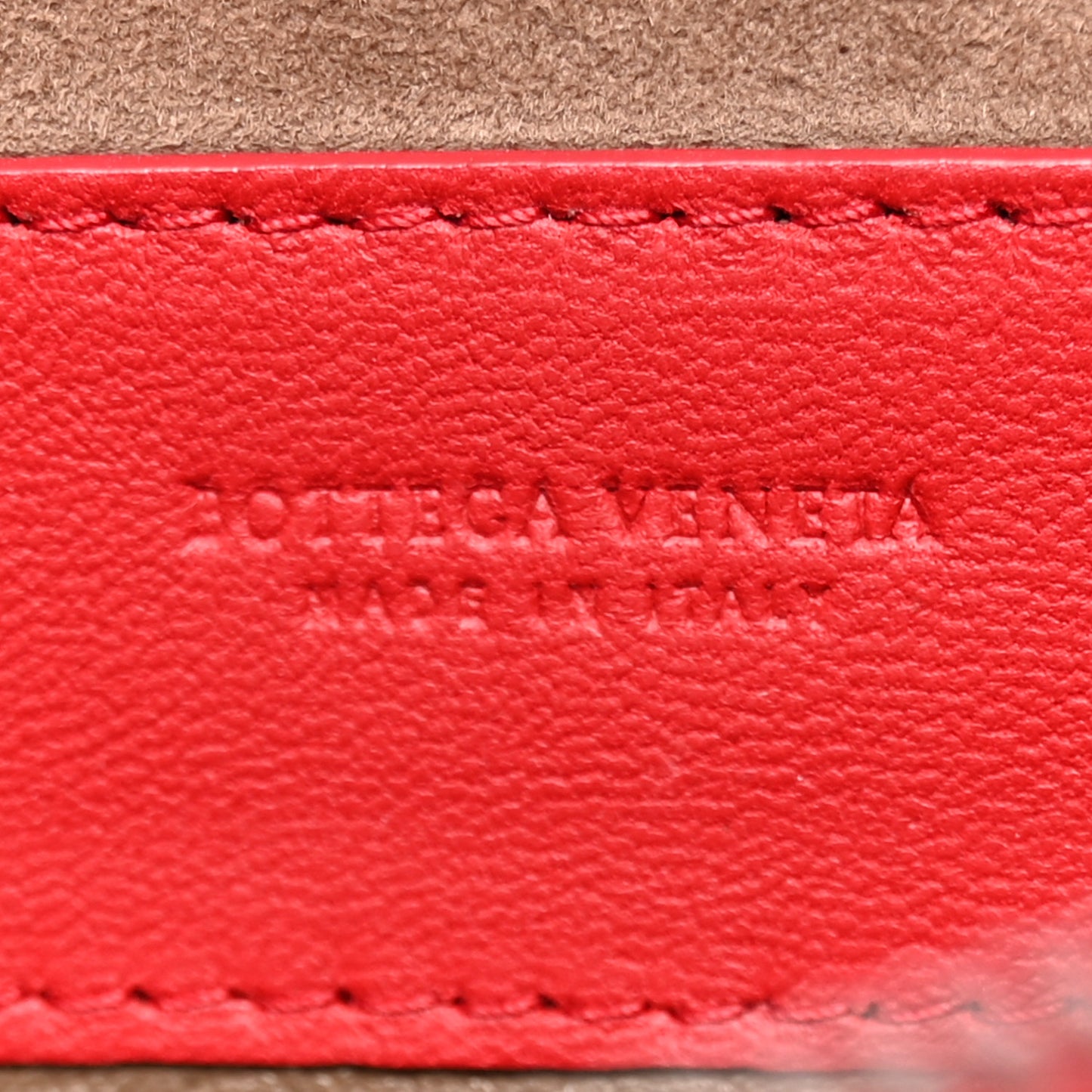 Nappa Intrecciato Biletto Chain Crossbody Red
